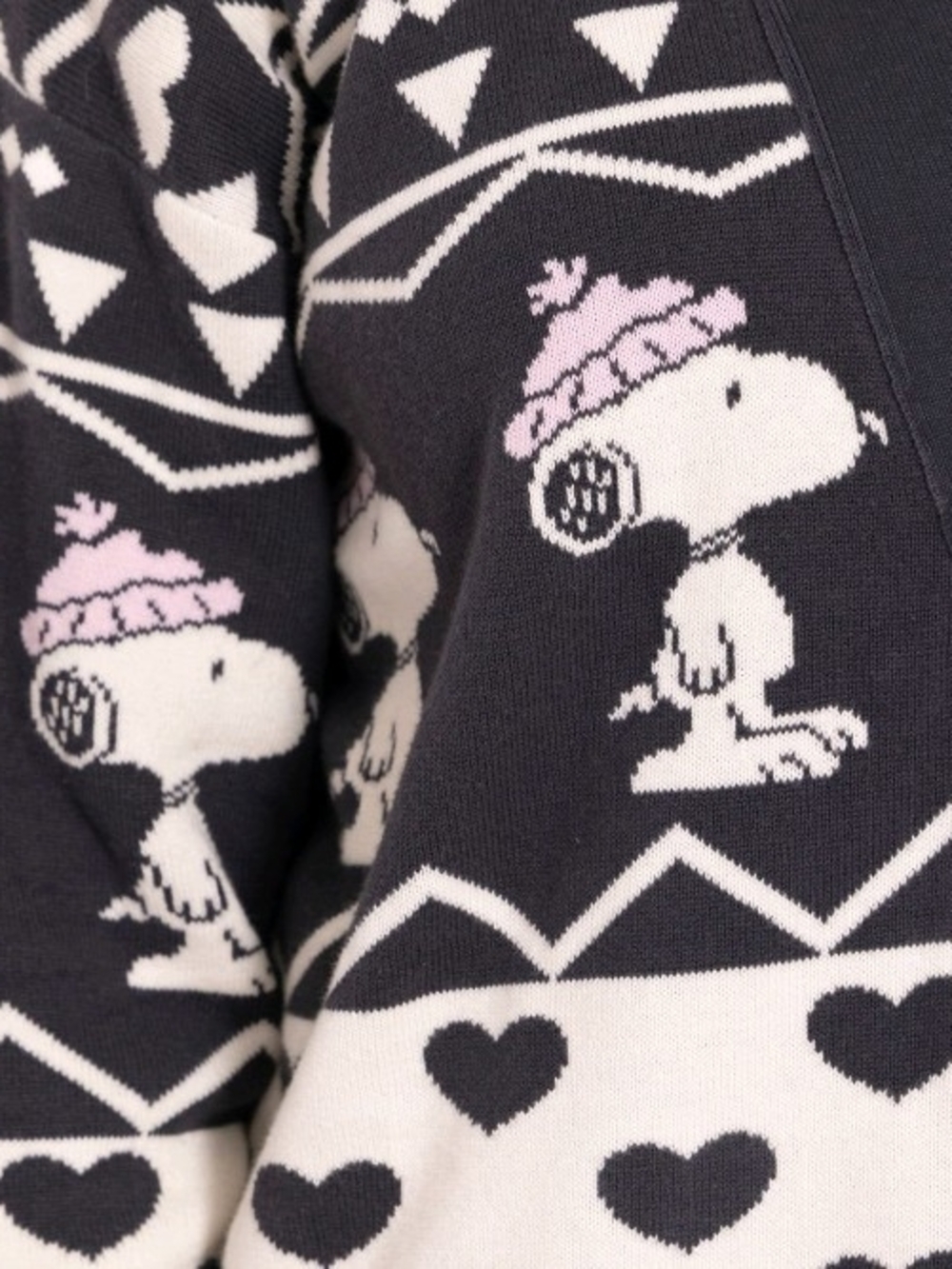 Snoopy Heart Pattern Button-Front Cardigan Sweater - Picture 6 of 6